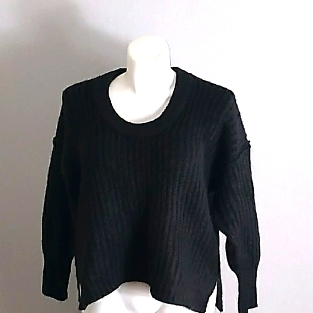 Free People Black Crew Neck Sweater